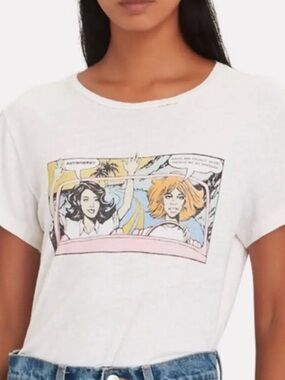 RE/DONE Graphic Tee with Pastel Comic Print